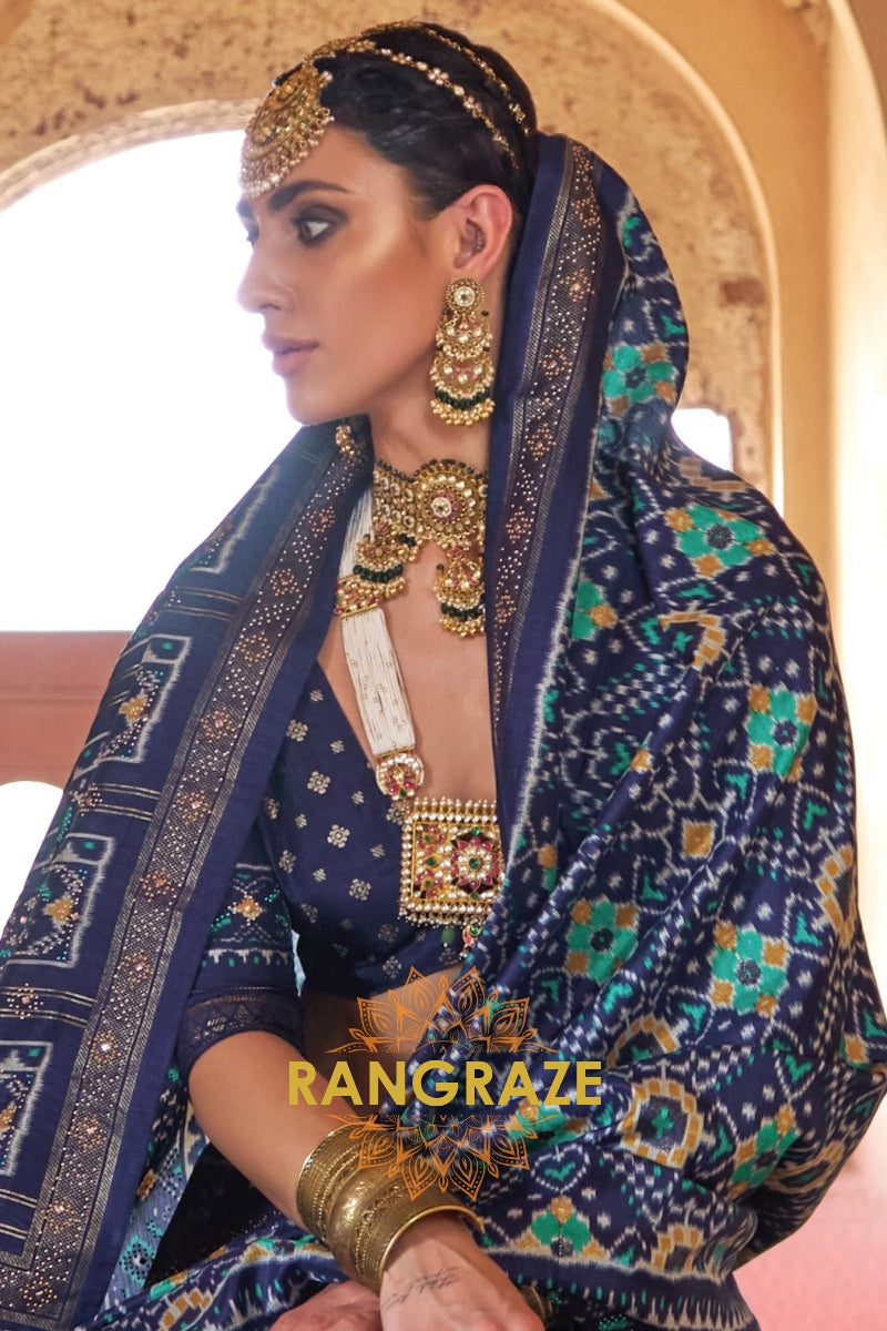 Midnight Majesty Patola Silk Saree