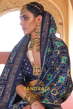 Midnight Majesty Patola Silk Saree