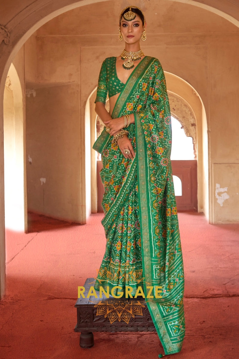 Emerald Heritage Patola Silk Saree