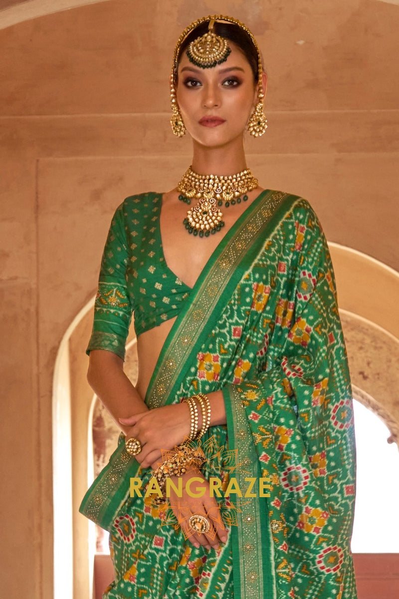 Emerald Heritage Patola Silk Saree