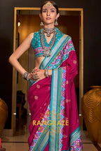 Magenta and Blue Patola Radiance: Silk Patola Saree