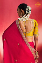Pink Embroidered Silk Saree With Designer Border