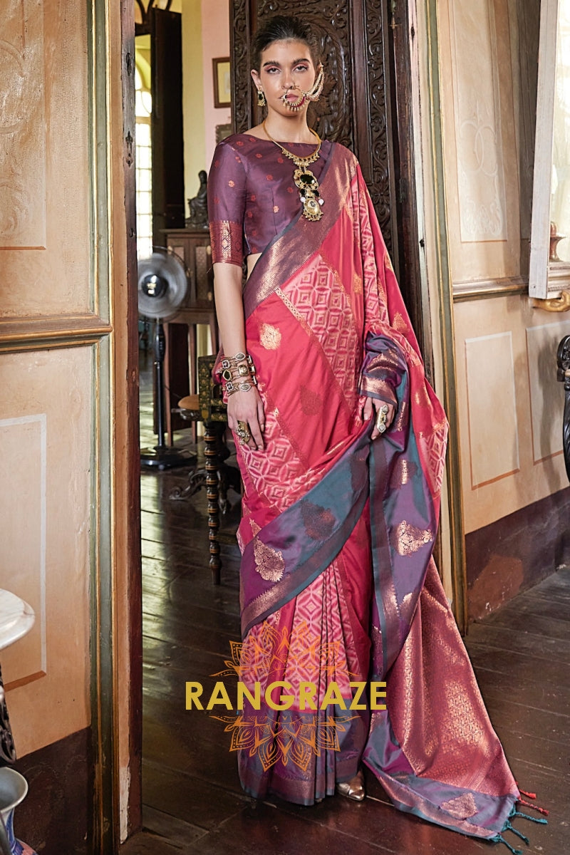 Crimson Heritage Pochampally Silk Saree