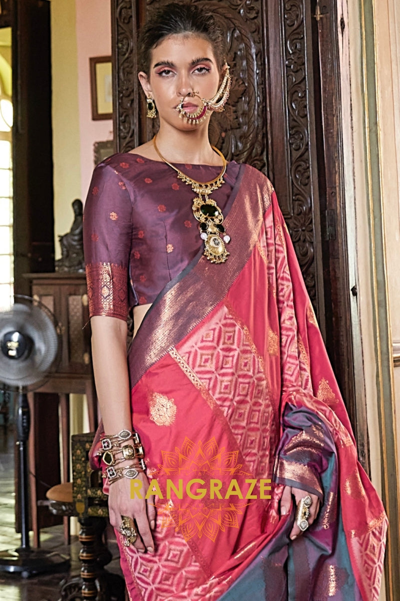 Crimson Heritage Pochampally Silk Saree