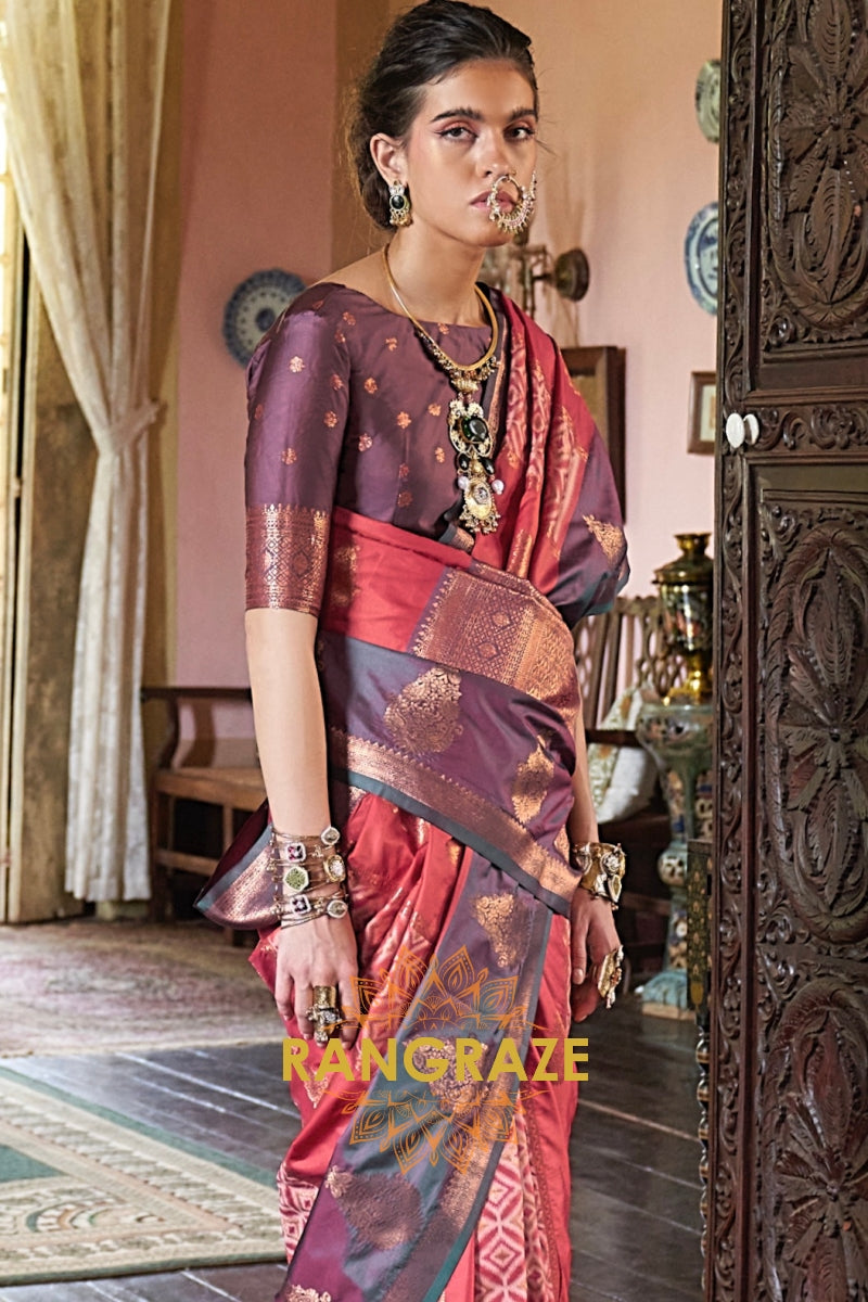 Crimson Heritage Pochampally Silk Saree
