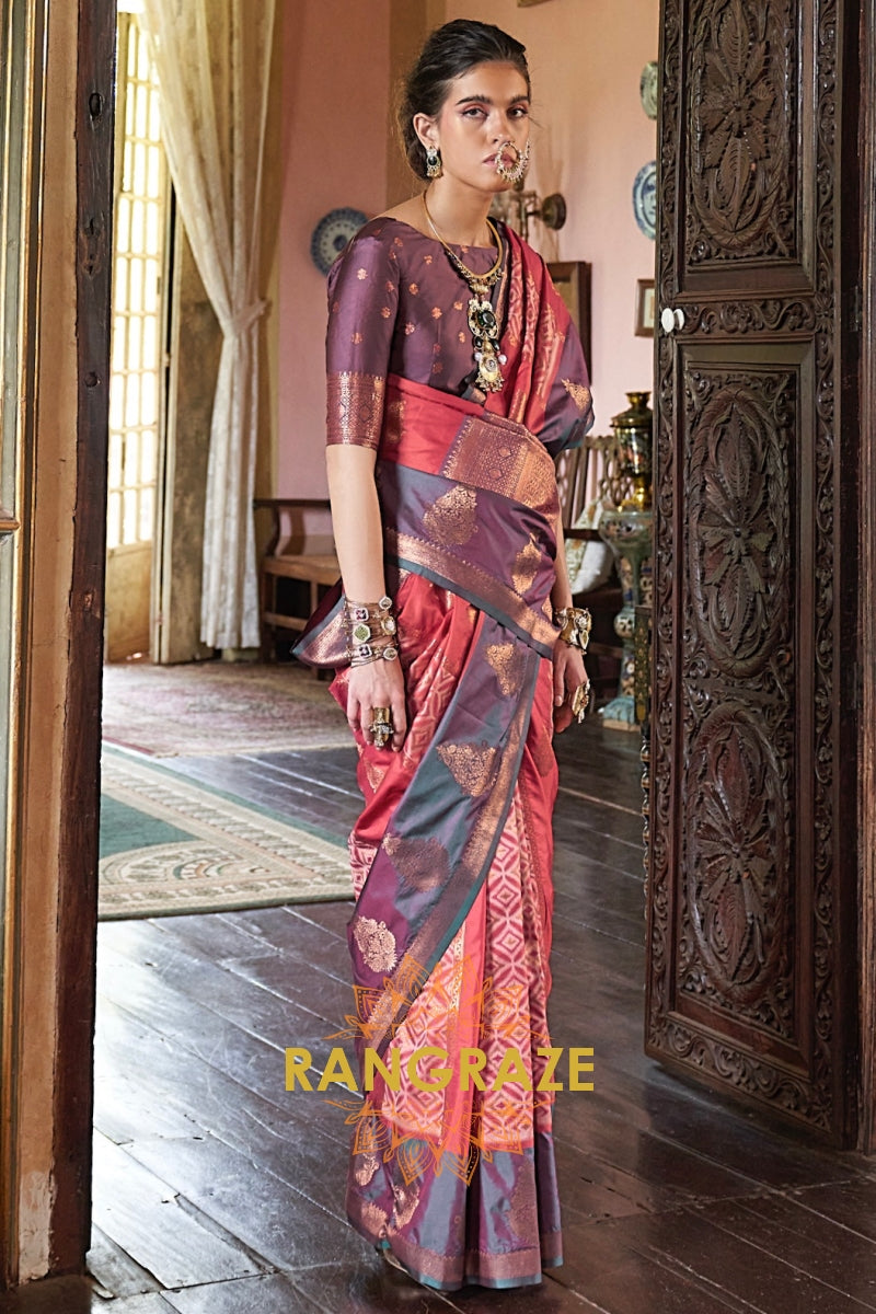 Crimson Heritage Pochampally Silk Saree
