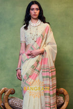 Ivory Whisper Woven Cotton Silk Saree