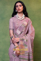 Lavender Mist Woven Cotton Silk Saree