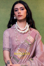 Lavender Mist Woven Cotton Silk Saree