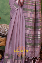 Lavender Mist Woven Cotton Silk Saree