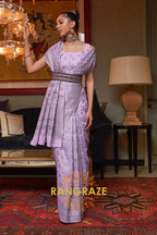 Lilac Purple Woven Kashmiri Cotton Silk Saree