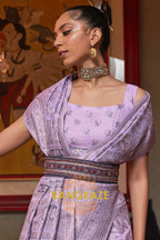 Lilac Purple Woven Kashmiri Cotton Silk Saree