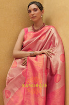 Red Metal Woven Kanjivaram Silk Saree