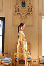 Golden Yellow Charming Banarasi Woven Tissue Silk Saree