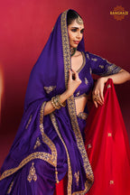 Purple Embroidered Silk Saree With Designer Border