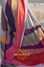 Vibrant Multi Color Abstract Print Silk Saree