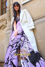 Rajwada Purple Satin Silk Printed Saree