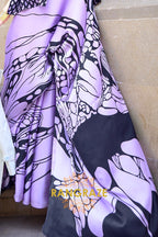 Rajwada Purple Satin Silk Printed Saree