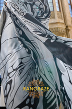 Rajwada White Satin Silk Printed Saree