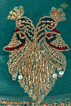 Sea Green Designer Organza Saree With Embroidered Blouse