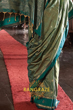 Teal Enigma Tussar Saree