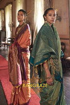 Teal Enigma Tussar Saree