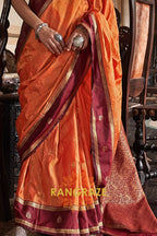 Radiant Ember Tussar Saree