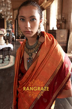 Radiant Ember Tussar Saree