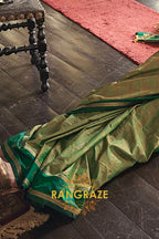 Verdant Majesty Tussar Saree