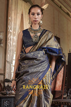Imperial Indigo Tussar Saree