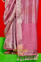 Blush Pink Viscose Zari Tissue Saree
