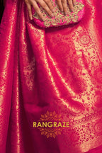 Crimson Red Woven Banarasi Silk Saree