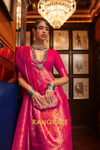 Crimson Red Woven Banarasi Silk Saree