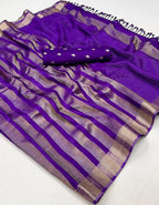 Royal Purple Radiance Handloom Woven Banarasi Silk Saree
