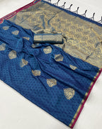 Plum Majesty Banarasi Handwoven Silk Saree