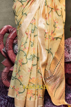 Sunny Yellow Woven Jamdani Cotton Silk Saree