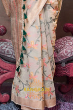 Off White Woven Jamdani Cotton Silk Saree
