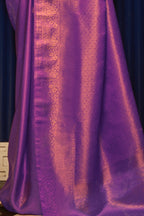 Deep Purple Woven Dual Tone Kanjivaram Silk Saree