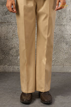 Beige Embroidered Velvet Men Jacket and Pant Set with Mirror Work