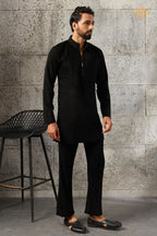 Black Bead Work Japanese Men Kurta Pajama