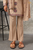 Beige Embroidered Japanese Men Kurta Pajama With Dupatta