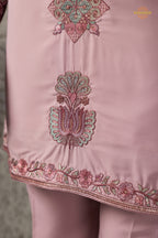 Onion Pink Embroidered Japanese Men Kurta Pajama With Dupatta