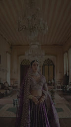 Majestic Royal Purple Double-Dupatta Bridal Silk Lehenga – A Legacy of Grandeur