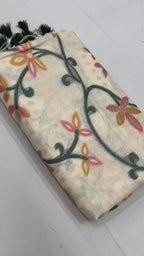 Off White Woven Jamdani Cotton Silk Saree