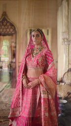 The Royal Fuchsia Heritage Bridal Silk Lehenga